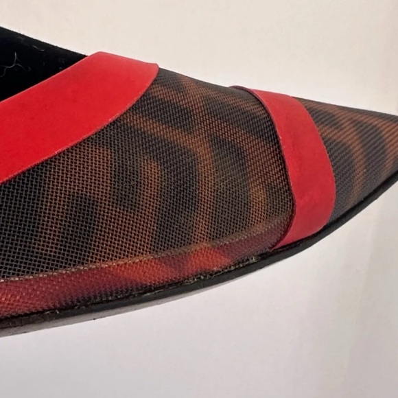 Fendi Technical Mesh Slingback Heels | Colibri Pumps 41 EU Red & Brown ❤️🤎 - Picture 10 of 11